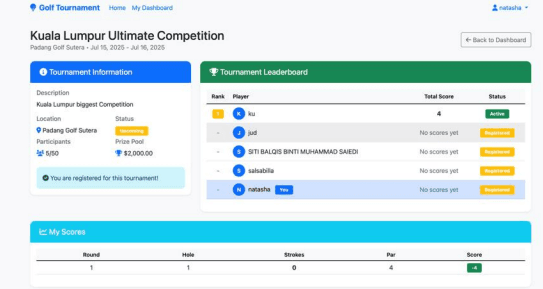 Golf Tournament Website